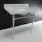 Fauceture KVPB36M8SQ6ST 36" Carrara Marble Vanity Top with Stainless Steel Legs, Marble White/Polished Nickel KVPB36M8SQ6ST - alternate 3
